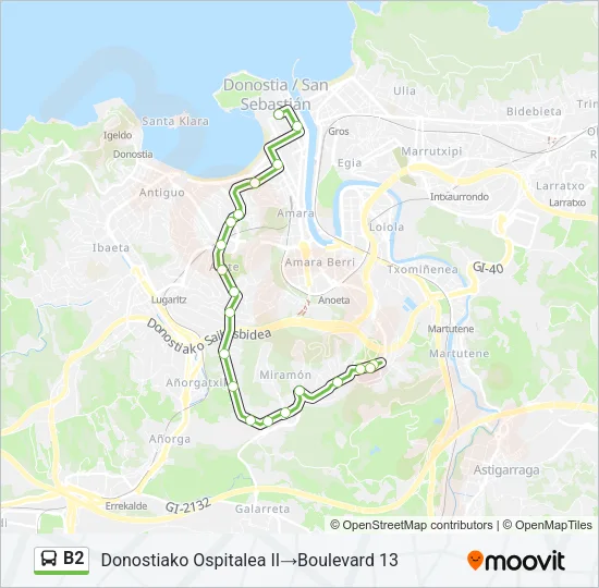 B2 Bus Line Map