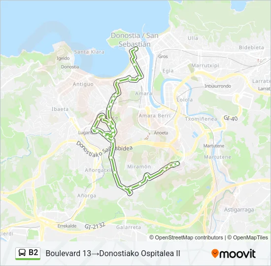 B2 Bus Line Map