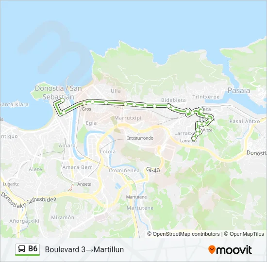 B6 Bus Line Map