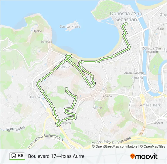 B8 Bus Line Map