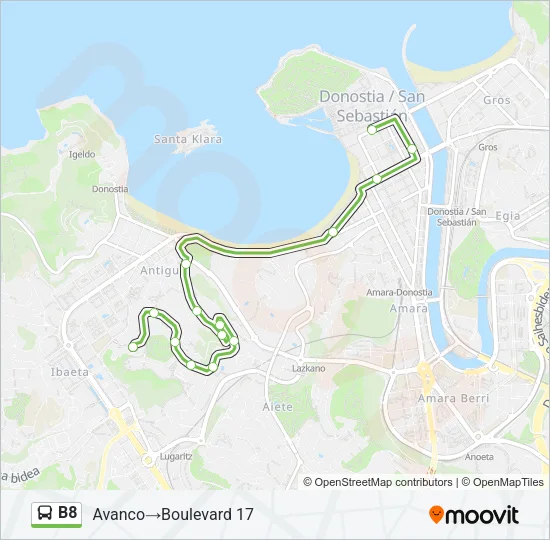 B8 Bus Line Map