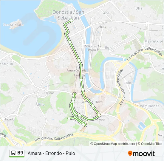 B9 Bus Line Map