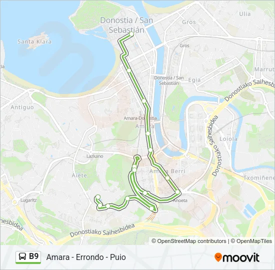 B9 Bus Line Map