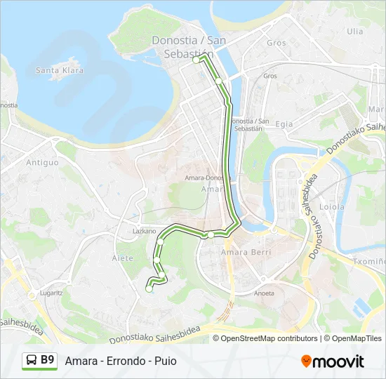B9 Bus Line Map