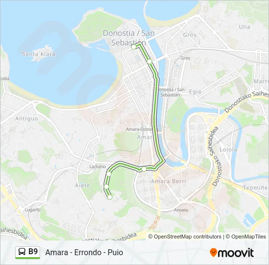 B9 Bus Line Map