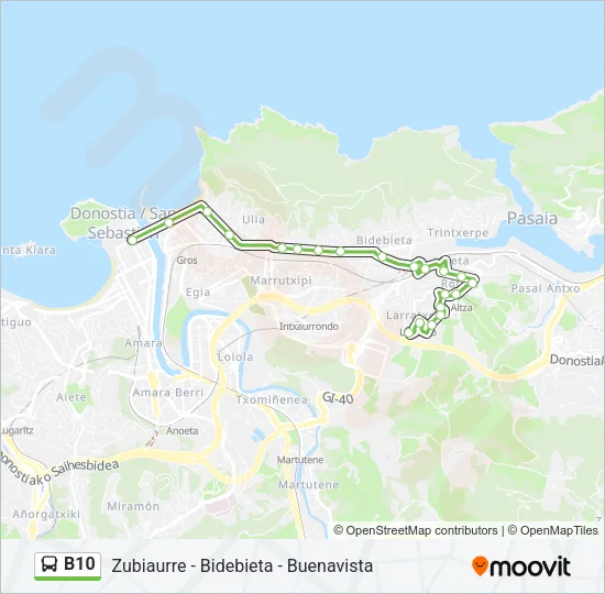 B10 Bus Line Map
