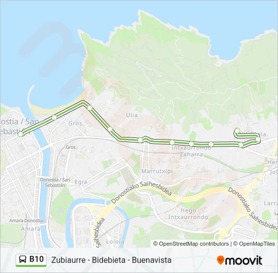 B10 Bus Line Map