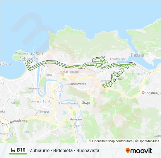 B10 Bus Line Map