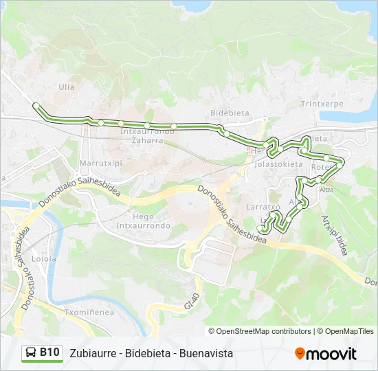 B10 Bus Line Map