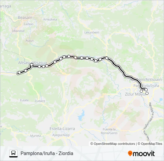 PAMPLONA/IRUÑA - ZIORDIA Bus Line Map