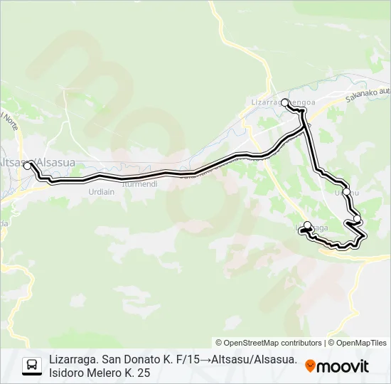 ERGOIENA - ALTSASU/ALSASUA Bus Line Map