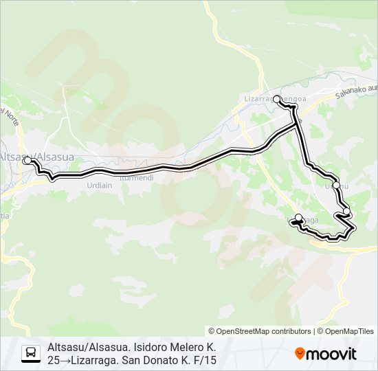 Mapa de ERGOIENA - ALTSASU/ALSASUA de autobús