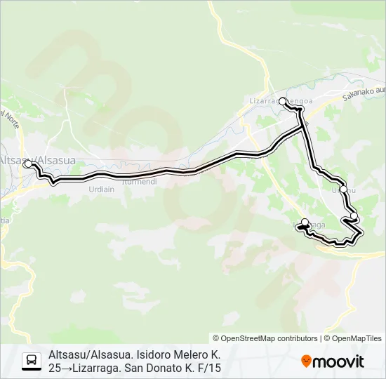 ERGOIENA - ALTSASU/ALSASUA Bus Line Map