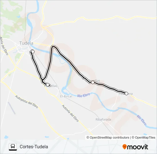 CORTES-TUDELA Bus Line Map