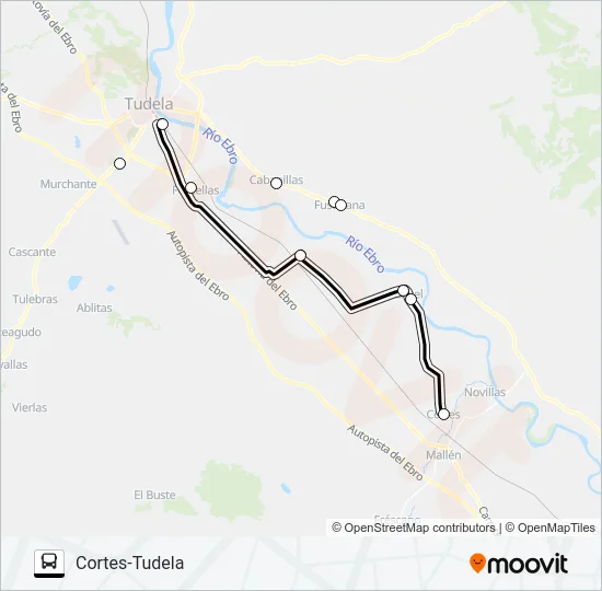 CORTES-TUDELA Bus Line Map