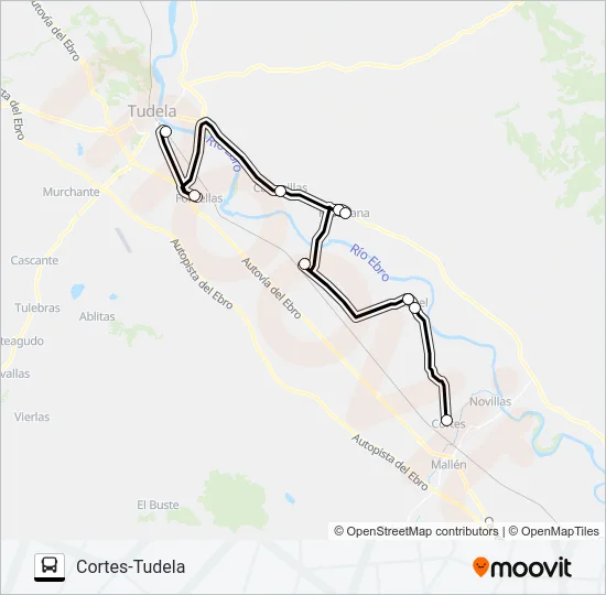 CORTES-TUDELA Bus Line Map