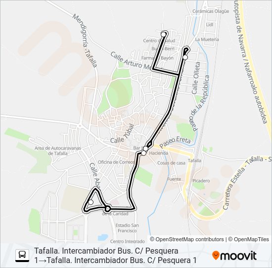 Mapa de URBANO TAFALLA de autobús
