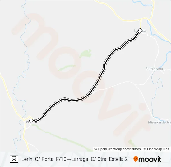 LERÍN - LARRAGA Bus Line Map