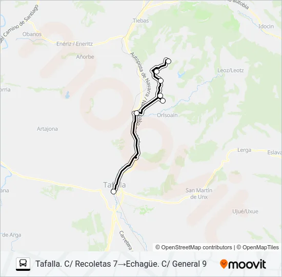 ECHAGÜE - TAFALLA Bus Line Map