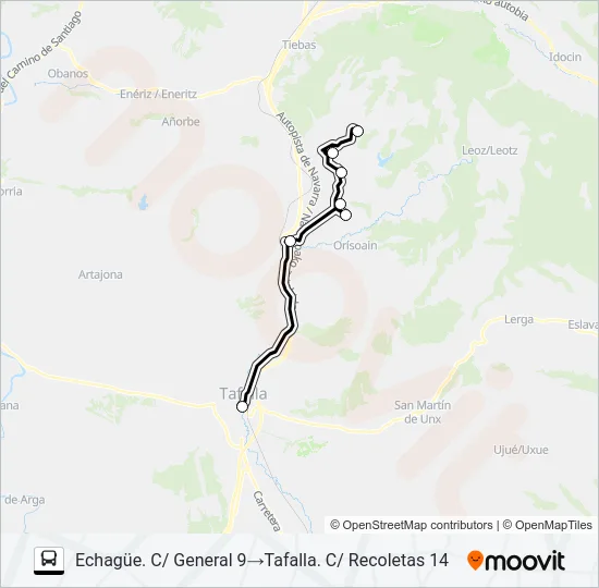 ECHAGÜE - TAFALLA Bus Line Map