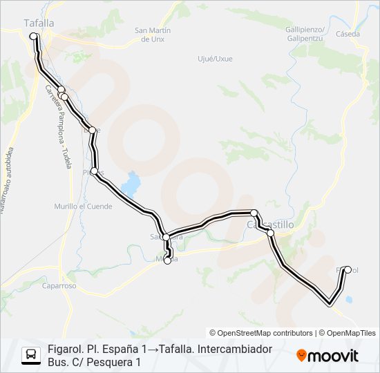 Mapa de FIGAROL - TAFALLA de autobús