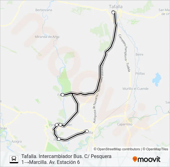 MARCILLA -TAFALLA Bus Line Map