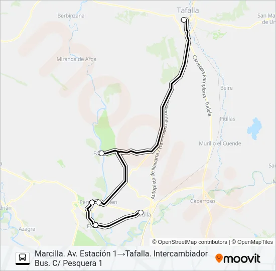 MARCILLA -TAFALLA Bus Line Map