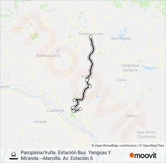 MARCILLA -TAFALLA Bus Line Map