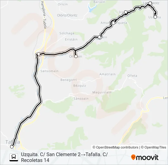 UZQUITA - TAFALLA Bus Line Map