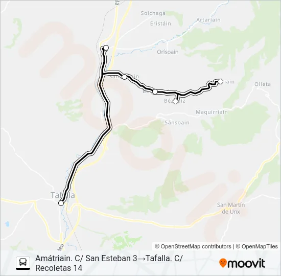 AMATRIAIN - TAFALLA Bus Line Map