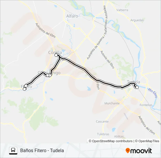BAÑOS FITERO - TUDELA Bus Line Map