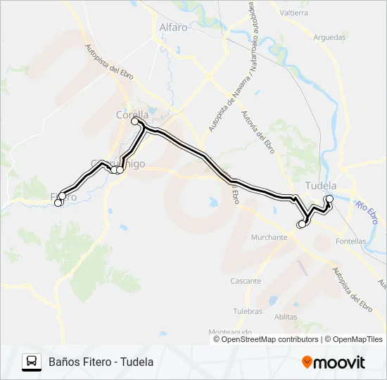 BAÑOS FITERO - TUDELA Bus Line Map