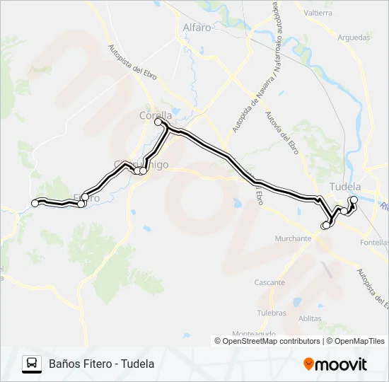 BAÑOS FITERO - TUDELA Bus Line Map