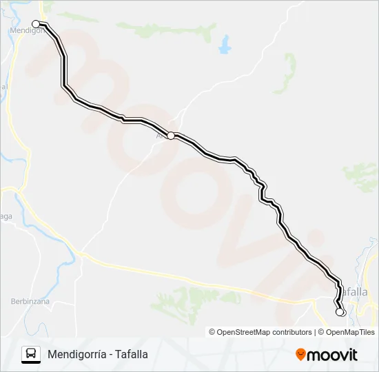 MENDIGORRÍA - TAFALLA Bus Line Map