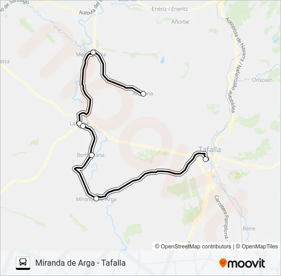 MIRANDA DE ARGA - TAFALLA Bus Line Map