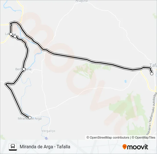 MIRANDA DE ARGA - TAFALLA bus Mapa de línia