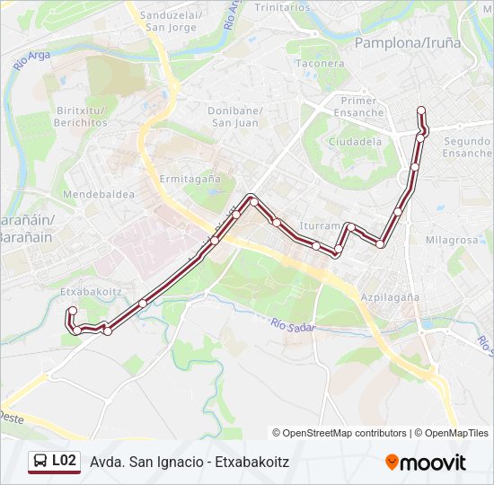 Mapa de L02 de autobús