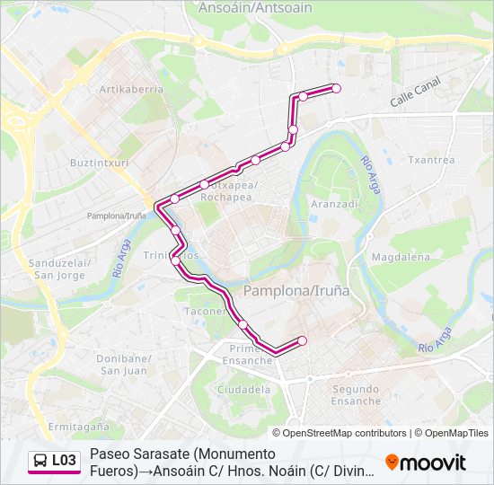 Mapa de L03 de autobús
