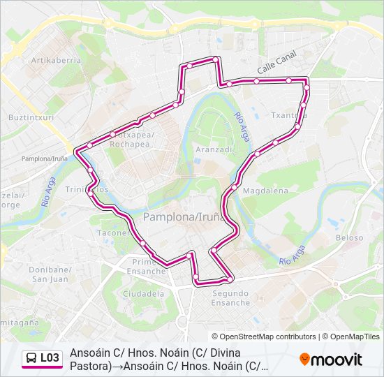 Mapa de L03 de autobús