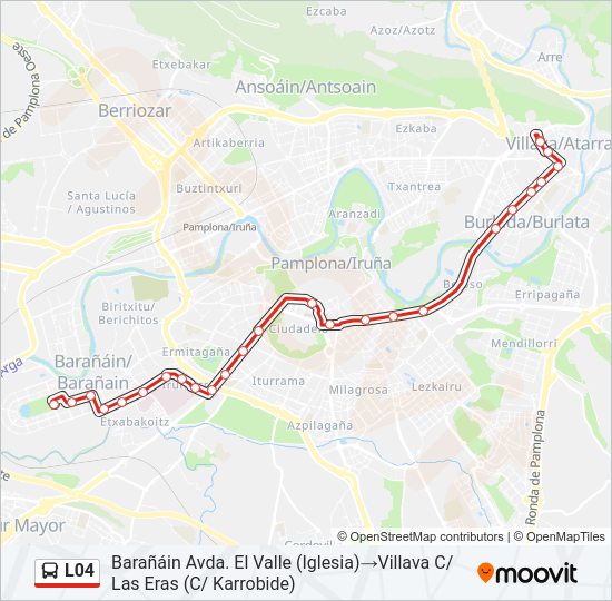 Mapa de L04 de autobús