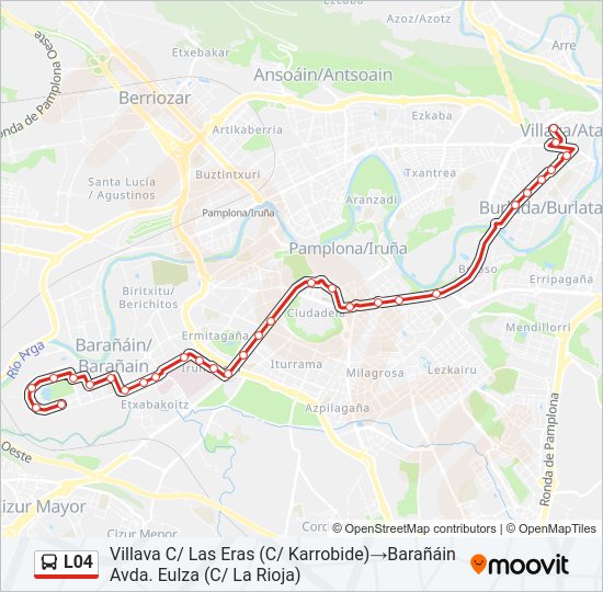 Mapa de L04 de autobús