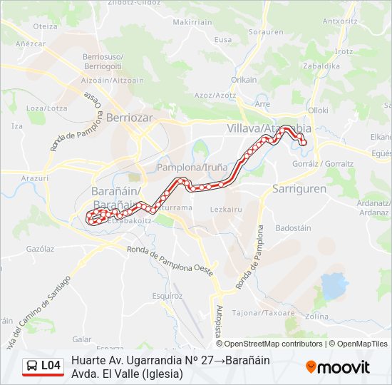 Mapa de L04 de autobús