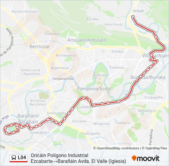 Mapa de L04 de autobús