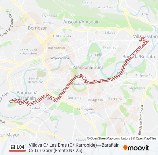 Mapa de L04 de autobús