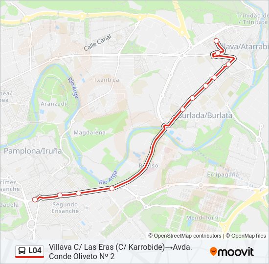 Mapa de L04 de autobús