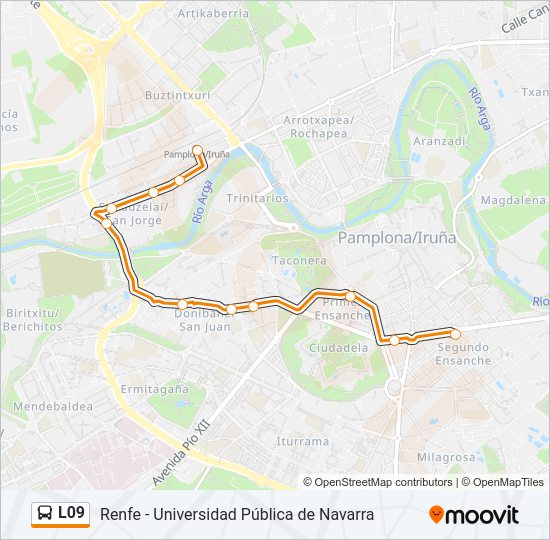 Mapa de L09 de autobús