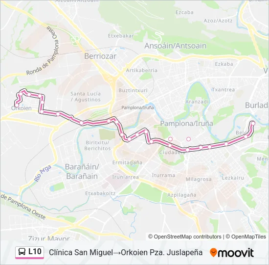 L10 Bus Line Map