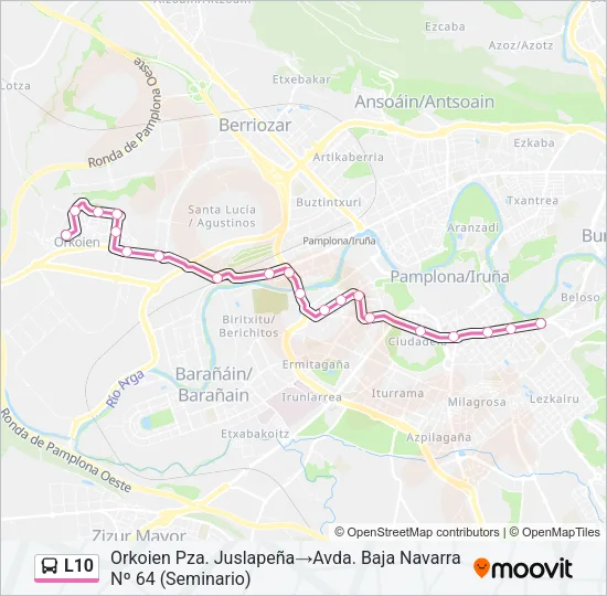 L10 Bus Line Map