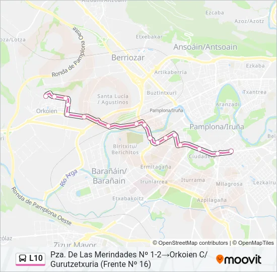 L10 Bus Line Map