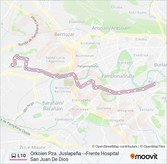 L10 Bus Line Map